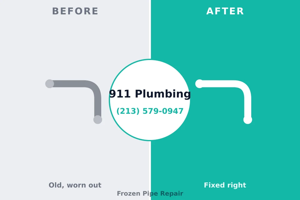 Before and after: plumbing repair Worthington, IN